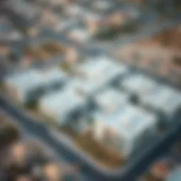Aerial view of Al Ghadeer community showcasing its modern architecture