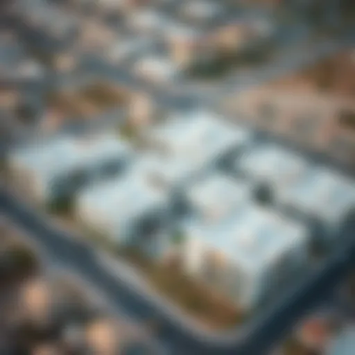 Aerial view of Al Ghadeer community showcasing its modern architecture