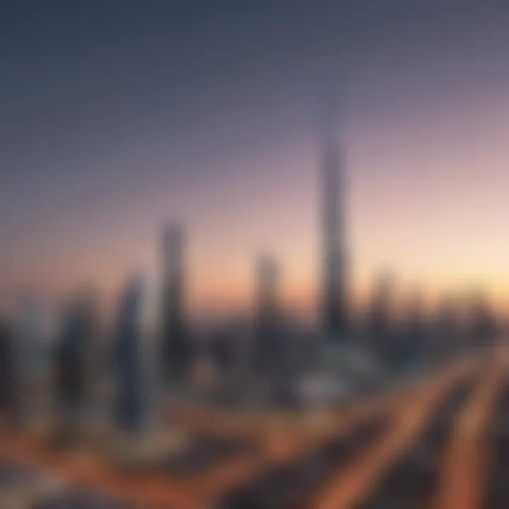 Panoramic view of Dubai's skyline featuring Al Owais Business Tower