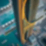 Aerial view of Al Shafar Tower showcasing its architectural design