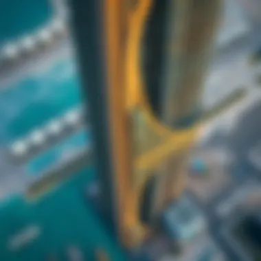 Aerial view of Al Shafar Tower showcasing its architectural design