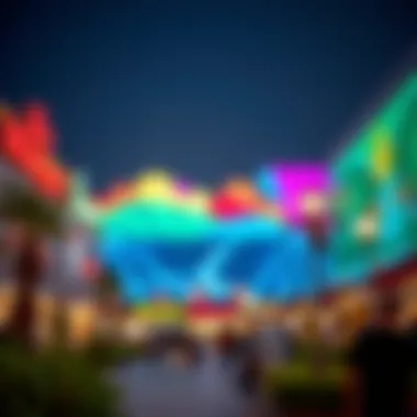 Entertainment zone with leisure activities for visitors