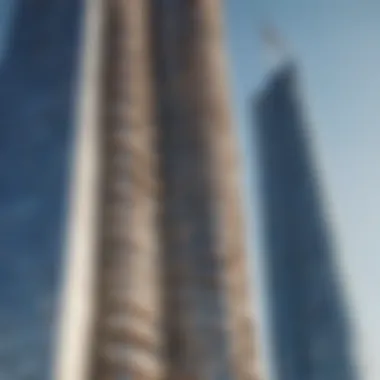 Innovative Architectural Elements of Dubai Towers Close-up of innovative architectural design in Dubai