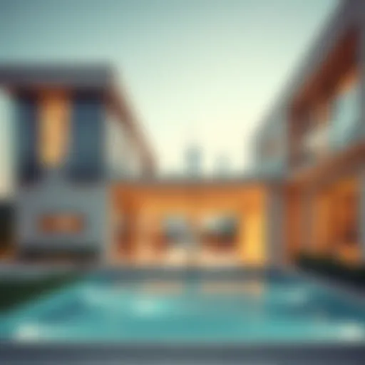 A modern home in Dubai with a beautiful skyline