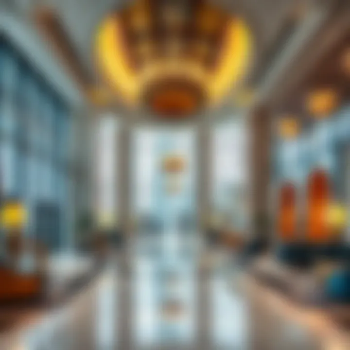 Lavish interior lobby of Burj Al Arab showcasing opulence