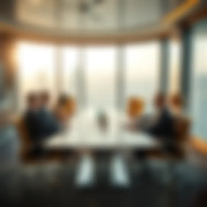 Dynamic Business Meeting Environment Business meeting held in a corporate suite at Burj Khalifa illustrating a dynamic environment.