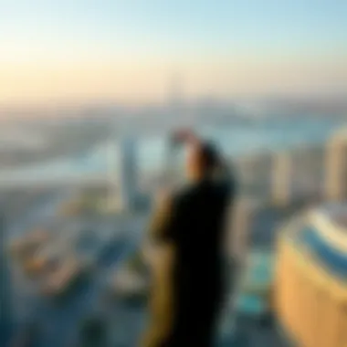 Panoramic view of Dubai skyline from Cavalli Residences