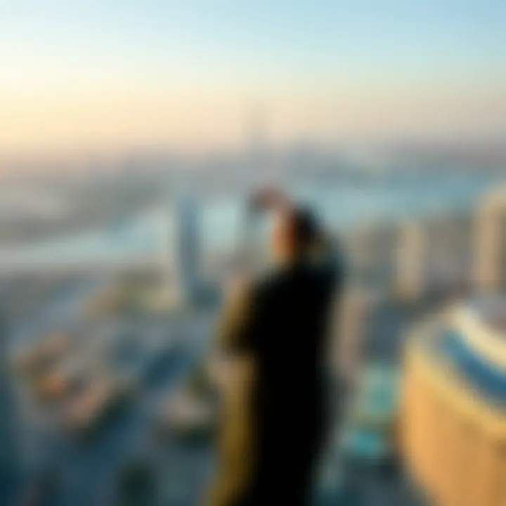 Panoramic view of Dubai skyline from Cavalli Residences