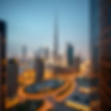 Panoramic view of Dubai skyline from Celestia Building