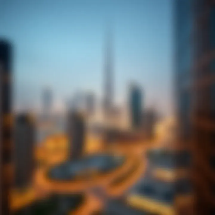 Panoramic view of Dubai skyline from Celestia Building