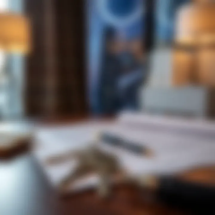 Legal document and keys on a table symbolizing rental agreements