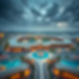 Aerial view of Arjan showcasing its architectural design and layout