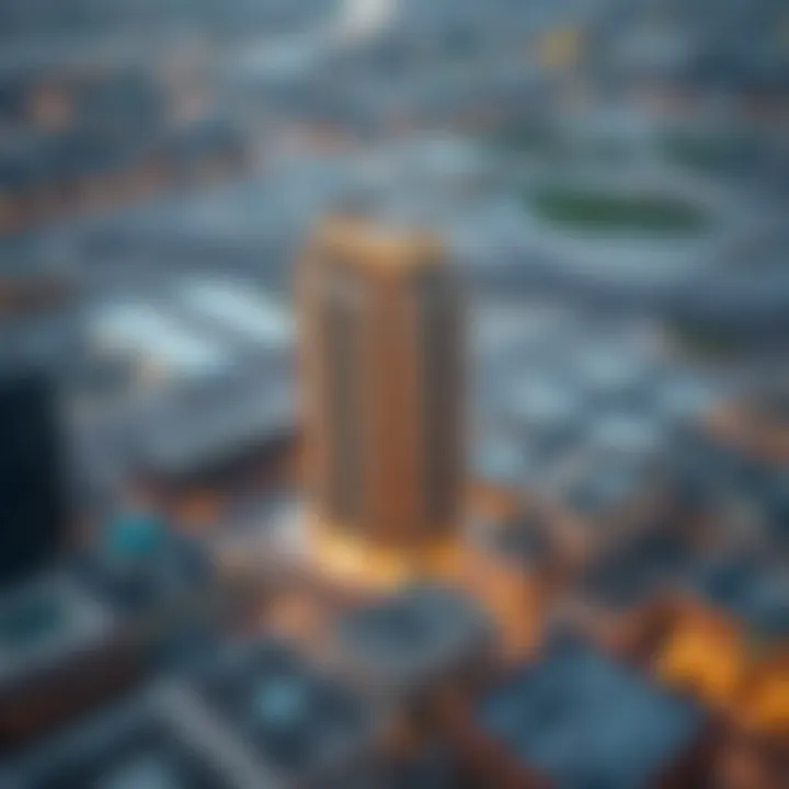 Location Overview of Al Safeena Building Aerial view showcasing the location of Al Safeena Building in Oud Metha