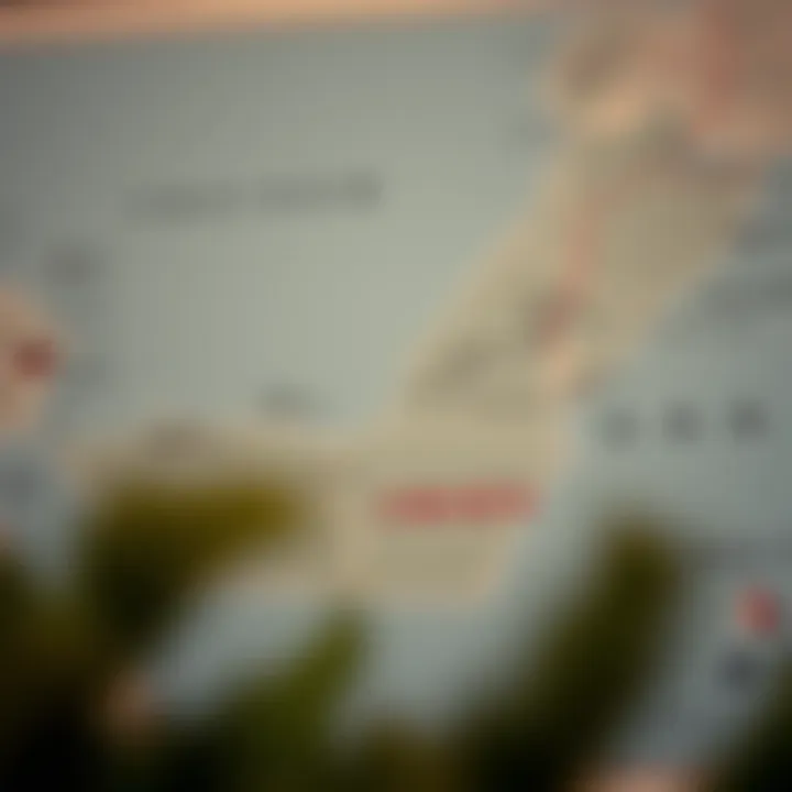 A map highlighting key legal frameworks governing UAE visas