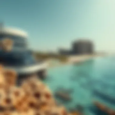 Luxury Living and Coral Habitats in Abu Dhabi Luxury beachfront developments along the Abu Dhabi coastline intertwined with coral habitats