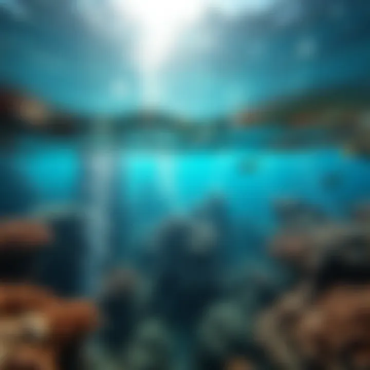 Underwater view showcasing the impact of climate change on coral ecosystems