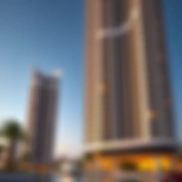 Architectural details of Cove's residential towers