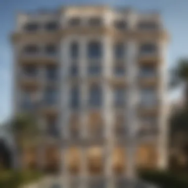 Architectural Elegance of Damac Cour Jardin Stunning architectural facade of Damac Cour Jardin