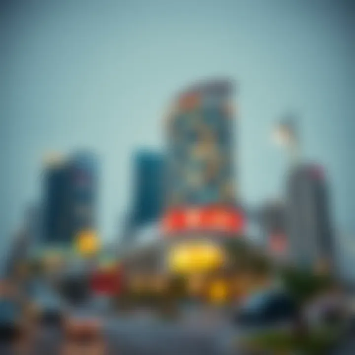 A vibrant image depicting the urban landscape surrounding الصفدي ذا بوينت