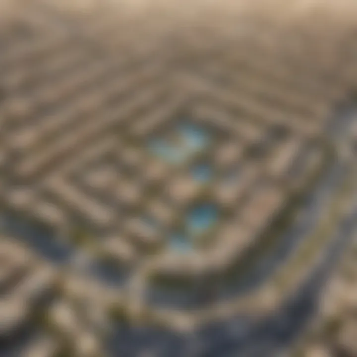 Aerial view of a premier neighborhood in Dubai known for luxury properties