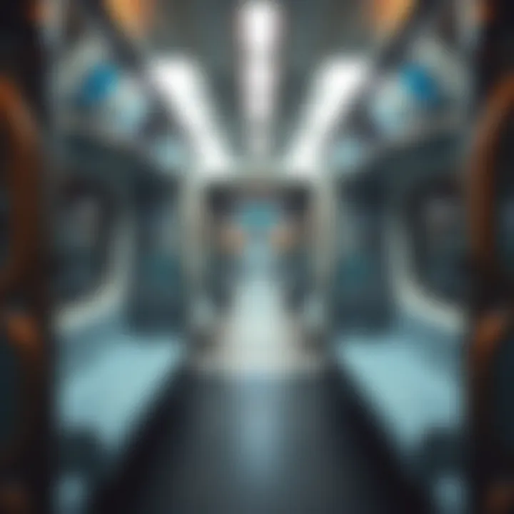 Inside the Dubai Metro Experience Interior view of a Dubai Metro carriage showcasing modern design