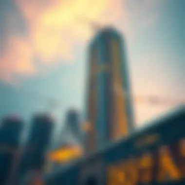 Visual representation of economic growth influenced by the tower's construction