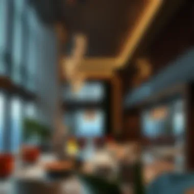 Interior design elements highlighting luxury and sustainability features