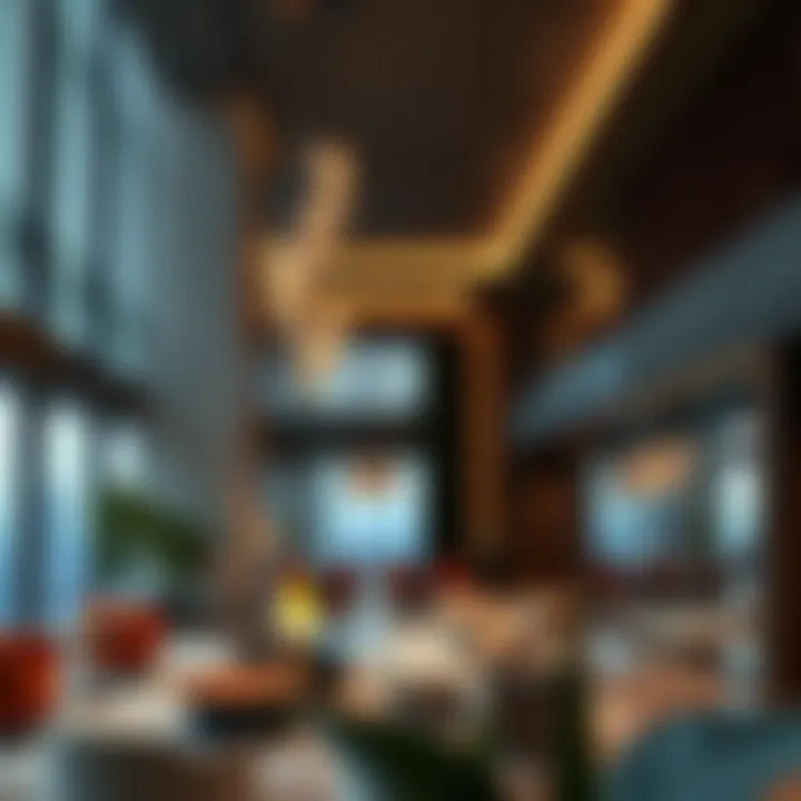 Interior design elements highlighting luxury and sustainability features