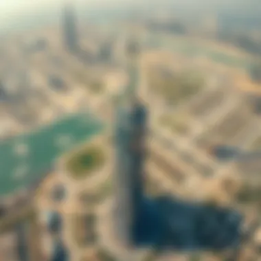 Bird's eye view of the surrounding area emphasizing real estate development impact