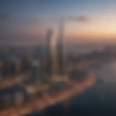 The Dubai skyline featuring the iconic Dubai Creek Tower