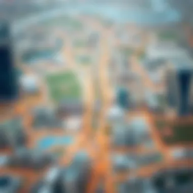 A detailed map highlighting key neighborhoods in Dubai's real estate market