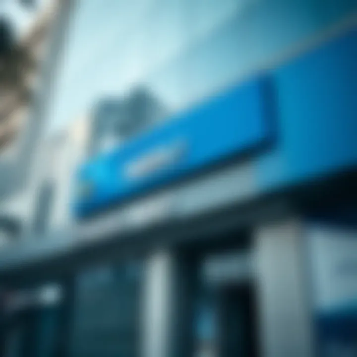 Emirates NBD Branch Architecture A close-up view of Emirates NBD bank branch showcasing modern architecture