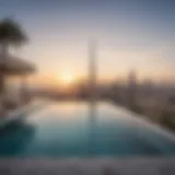 Luxurious infinity pool overlooking Dubai skyline