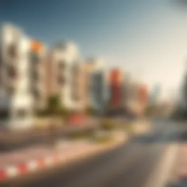 Modern Neighborhoods in Dubai A vibrant neighborhood showcasing modern apartment complexes