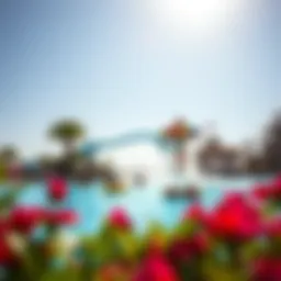 A breathtaking view of Akwa Fun's water attractions under the Dubai sun