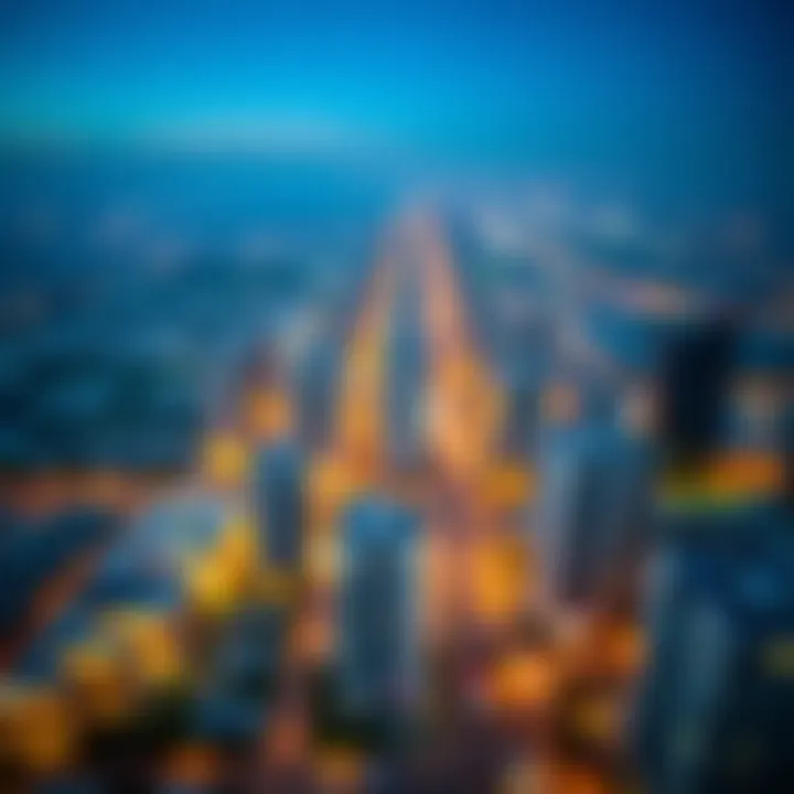 Aerial view of Al Jaddaf showcasing its urban landscape