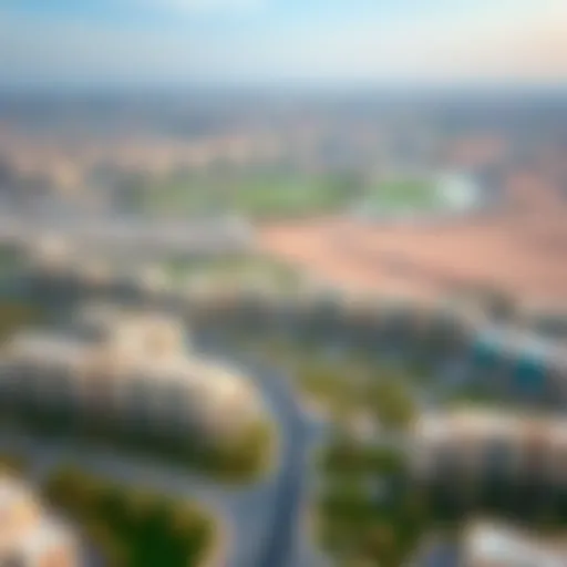 Aerial View of Al Nahda 1 Aerial view of Al Nahda 1 showcasing residential buildings and parks