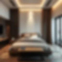 Stylish bedroom design in Al Barsha South 2