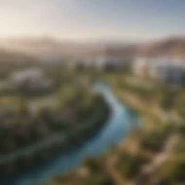 Surrounding Areas of Damac Hills Scenic surrounding areas of Damac Hills illustrating location benefits