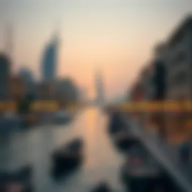 Stunning view of Dubai Creek at sunset