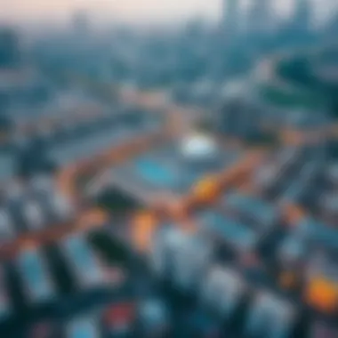 Aerial View of المدينة الرياضية دبي Aerial view of المدينة الرياضية دبي showcasing residential and commercial developments