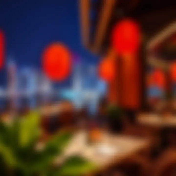 Vibrant restaurant atmosphere overlooking the Marina