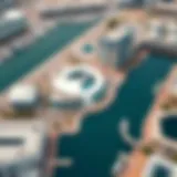Aerial view of Deira Creek Harbour showcasing its modern architecture