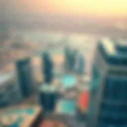 Aerial view of Dubai's skyline showcasing modern architecture