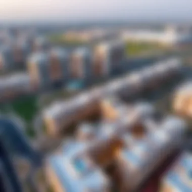 Aerial View of DubaiLand Residence Complex Stunning aerial view of the DubaiLand Residence Complex showcasing its architecture