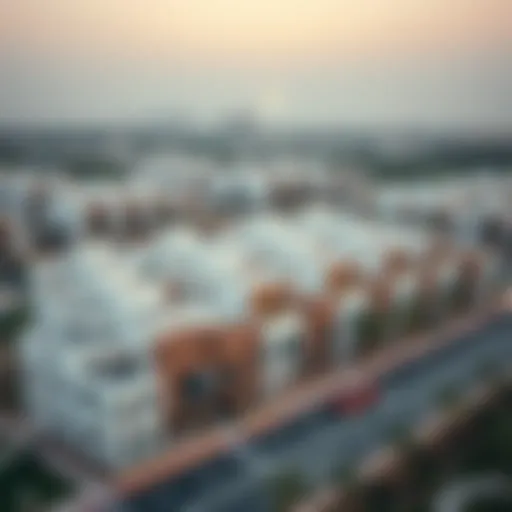 Aerial view of Iris Village showcasing modern architecture