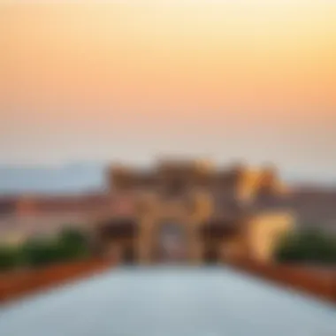 Jahili Fort Against Al Ain Backdrop A panoramic view of Jahili Fort against the Al Ain backdrop