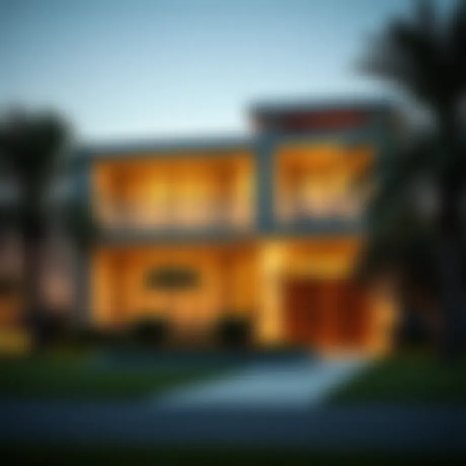 A luxurious villa on Jumeirah Island showcasing modern architecture