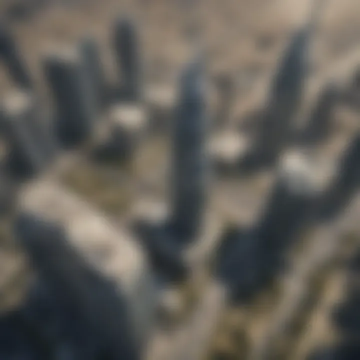 An aerial shot illustrating One Tower Dubai's location within the urban landscape