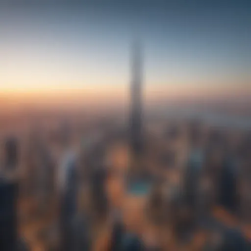 A panoramic view of One Tower Dubai showcasing its unique architectural design